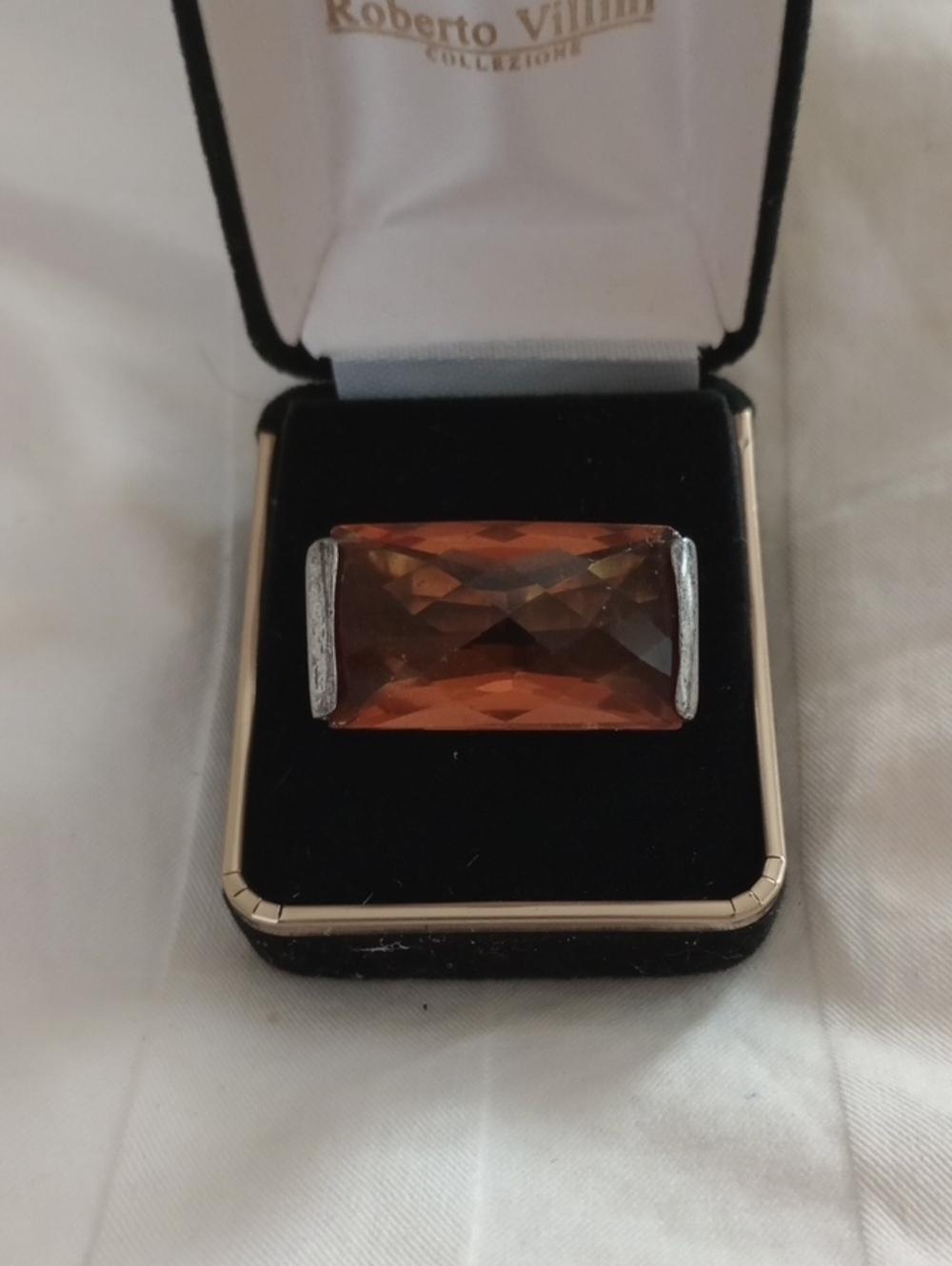 NORDSTROM Sterling Silver Multi-Accent Cocktail Ring  with Topaz Stone